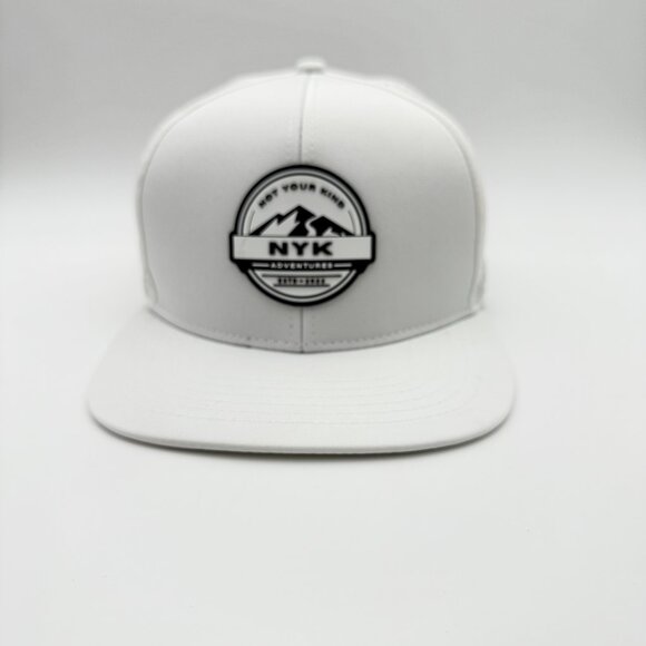 NYK Not Your Kind White Black Mesh Snapback Hat Adventure Logo - Picture 1 of 11